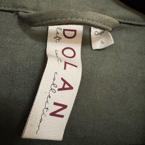 Anthropologie x Dolan Left Coast Lace-Trim vegan Suede Jacket Green Size L boho - Picture 9 of 12